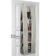 Lirex Over the Door Purse Organizer, handbag storage organizer with 4 Clear Pockets Foldable, pur...