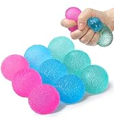 APLIST Textured Mini Stress Balls: 9 Pack High Density Solid Squishy Toys, 1.6" Small Sensory Fid...