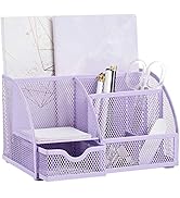 Annova Mesh Desk Organizer Office with 7 Compartments + Drawer/Desk Tidy Candy/Pen Holder/Multifu...