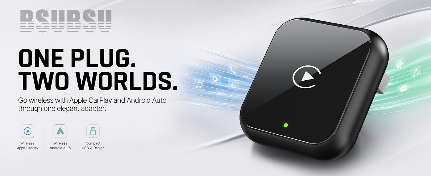 BSUBSU 2-IN-1 Wireless CarPlay Adapter
