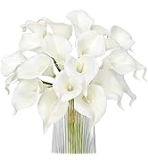 Letjolt White Calla Lily 20Pcs Artificial Flowers Bouquet for Wedding Bride Shower Blessing Gift ...