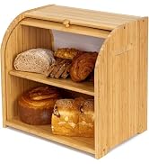 FoverOne Bamboo Bread Box for Kitchen Countertop