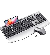 Wireless Keyboard and Mouse Combo,LIZRROT Ergonomic Computer Keyboard with Wrist Rest,2.4GHz Full...