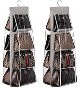 Lirex 2-Pack Handbag Hanging Purse Organizer for Closet, 8 Pocket Handbag Storage Organizer Hange...