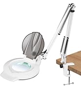 10X Magnifying Glass with Light, NUEYiO 2200 Lumens Stepless Dimmable Mangifier with Light, 4.2" ...