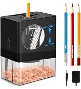 AFMAT Fully Automatic Electric Pencil Sharpener, Small Colored Pencil Sharpener, Hands Free Penci...
