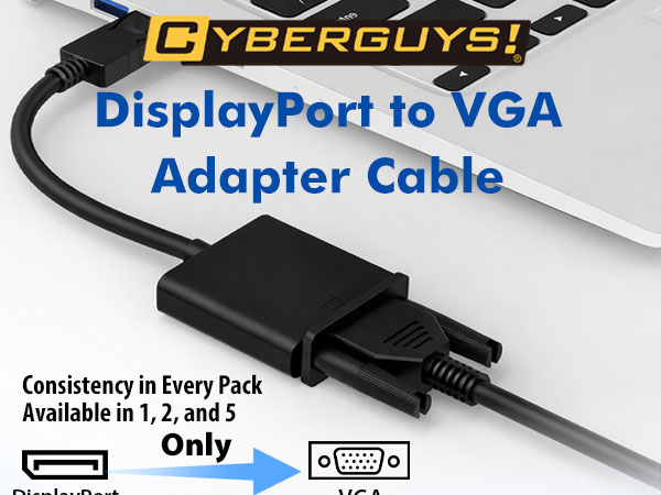Gold-Plated, Secure-Latch Display Port Connector – 1 Pack for Laptop PC Desktop