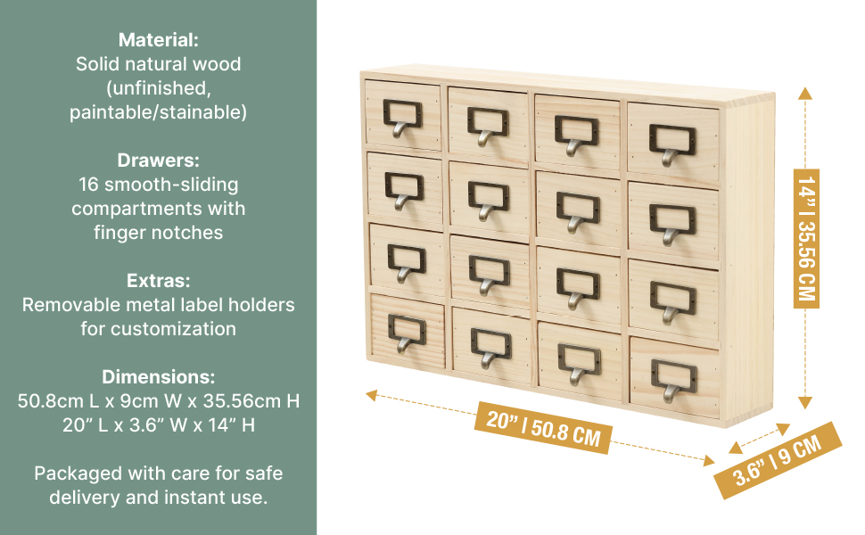 DIY Wooden Desk Organizer with 16 Drawers