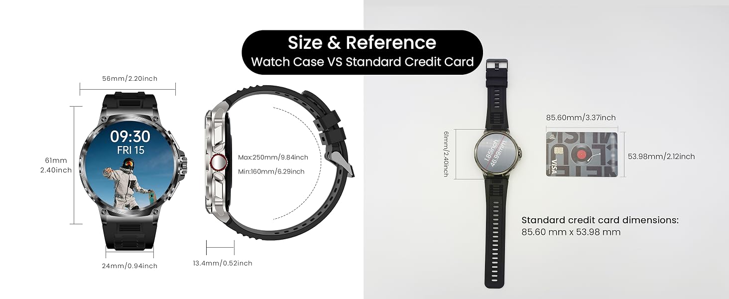 Watch Size vs Standard Credit Card Reference