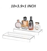 Hexsonhoma Acrylic Shelf Riser 10x3.9x1 pack of 2, Countertop Acrylic Display Storage Organizer f...