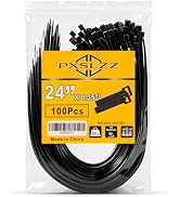 PXSLZZ 24 Inch Zip Ties, 200LBS,0.35In Thick, 100Pack,Black Cable Ties | Heavy Duty,Ultra StrongS...