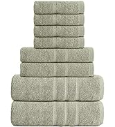 Luxury 8-Piece 100% American Combed Cotton Towel Set Includes 2 Extra Large Bath Towels, 2 Hand T...