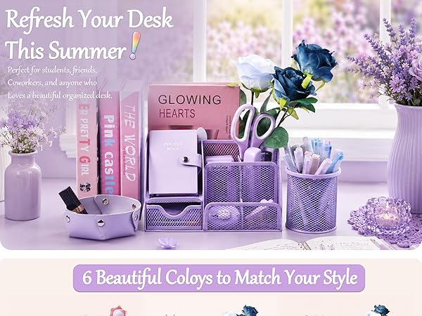 Purple Desk Accessories