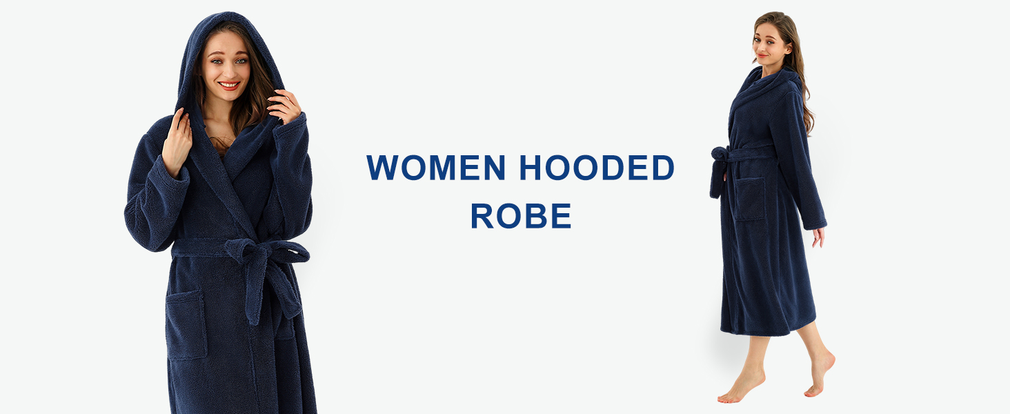women hooded robe