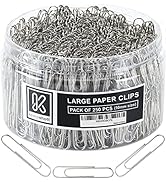 Kempshott Large Paper Clips Smooth, Jumbo Paper Clips for Paperwork Ideal for Home, School and Of...