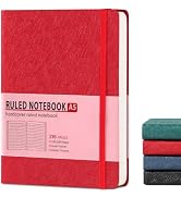 TSFPapier Lined Journal Notebook for Women Men 216 Pages A5 Hardcover Journals for Writing Daily ...
