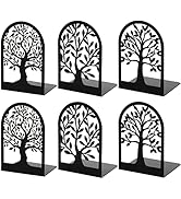 Bookends, Book Ends, Metal Bookends for Shelves Decorative, Tree Bookend Stopper for Heavy Books,...