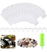 22 Pcs Pond Waterfall Filter Media Set, 10 Reusable Filter Pads, 10 Support Brackets, 500g Cerami...