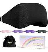 BeHoomi Sleep Mask, Weighted Eye Mask for Sleeping Microwave Warm Eye Compress, Natural Flaxseeds...
