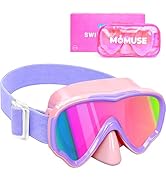 MOMUSE Kids Swim Goggles with Soft Fabric Strap 3-14, Swimming Goggles 3D No-Leak Nose Cover UV P...