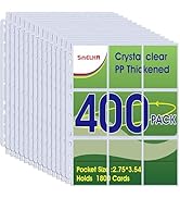 9 Pocket Page Protector, 400 Pack Trading Card Sleeve, Baseball Card Sheets for 3 Ring Binder, fo...