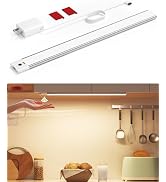 Hand Wave Gesture Under Cabinet Lights,11.8 Inch Plug in Kitchen Counter Sink Light with Dimmable...