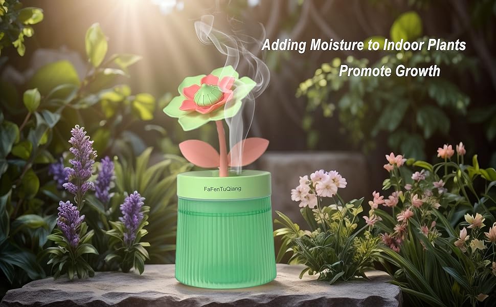 Colorful Light Air Humidifier cool mist desk humidifier quiet for bedroom Plants flower humidifier
