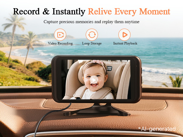 Baby Car Camera with Video Recording & Playback