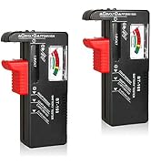 2Pcs Battery Tester Checker, Universal Battery Checker for AA AAA C D 9V 1.5V Button Cell Househo...