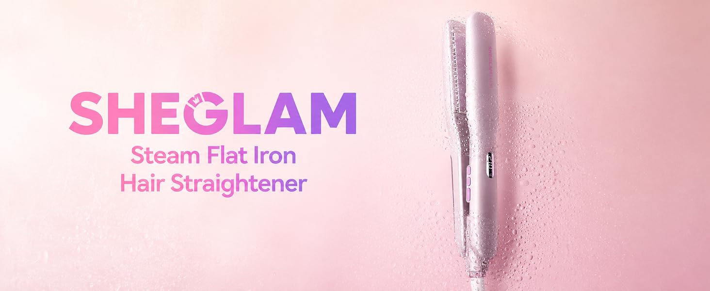 SHEGLAM Steam Flat Iron Hair Straightener