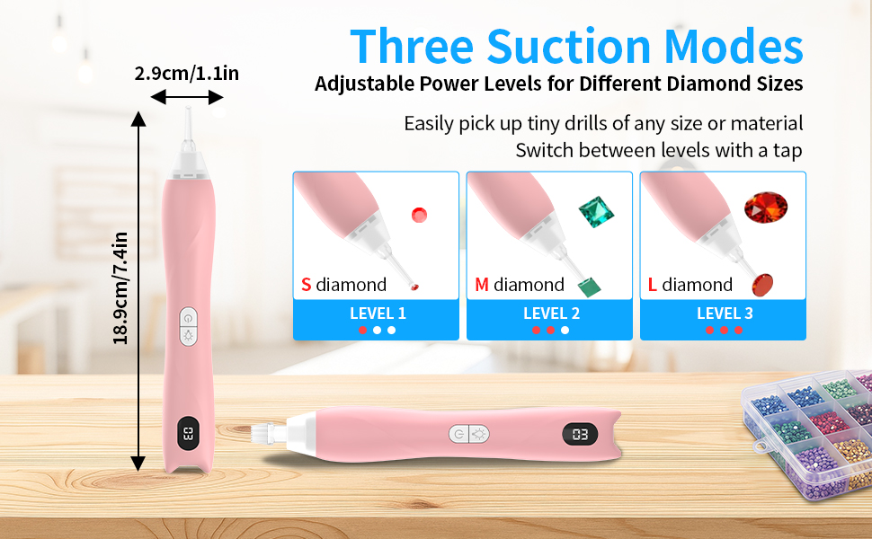LEACUBER Electric Diamond Painting Pen with Light for Diamond Art Kit for Adults