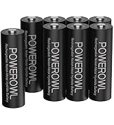 POWEROWL Rechargeable AA Batteries,2800mAh High Capacity Batteries 1.2V NiMH Low Self Discharge P...