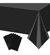 6 Pcs Black Plastic Tablecloth 54 x 72 Inch Disposable Table Cloths, Halloween Party Decorations ...