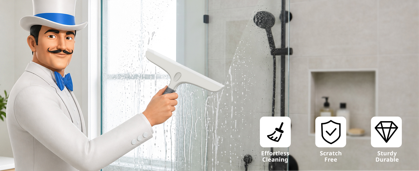 MR.SIGA Silicone Squeegee for Shower Doors