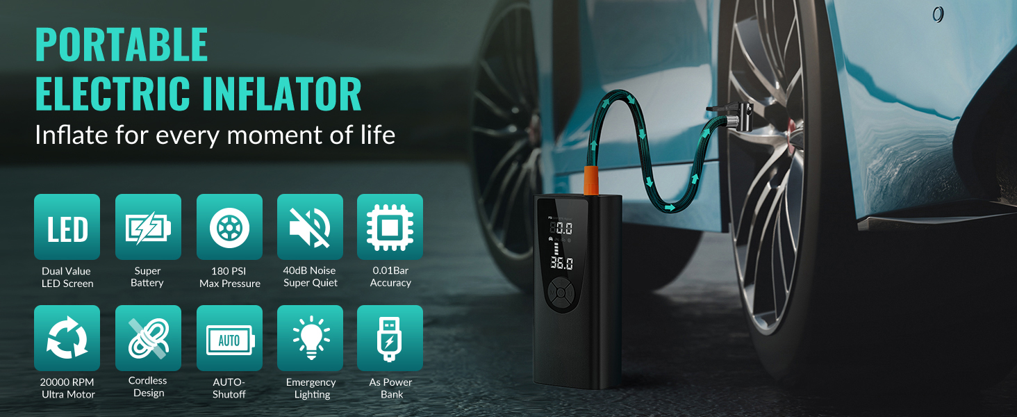 tire inflator portable air compressor