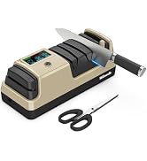 WILAWELS Electric Knife Sharpener, 5-in-1, 3 Rotational Speed Adjustable Electric Knife Sharpener...