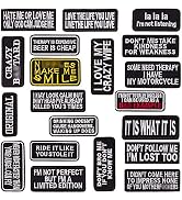 U-Sky Sew or Iron on Patches, Mix Pack 20pcs Funny Patches Letter for Motorcycle Biker Vest, Cool...