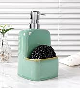 ceramic soap dispenser with sponge holder kitchen sink caddy organizer sponge caddy bathroom