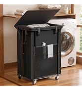 200L Laundry Hamper with Lid, Rolling Laundry Basket with Wheels, Large & Tall Dirty Clothes Hamp...