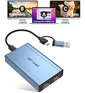 MT-VIKI HDMI Splitter Extended Display for Dual Monitors/Multi-Monitor, 4K@30Hz & 1080P@60Hz, USB...