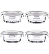 R.repad yay Small Round Glass Food Storage Containers With Lids, 1.5 Cup Round Meal Prep Bowls Wi...