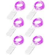 Blingstar Fairy Lights Battery Operated Christmas Lights 6Pack 7Ft 20LED Mini String Lights Silve...