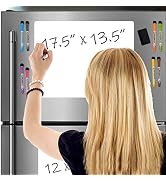 Premium Magnetic Dry Erase Whiteboard for Refrigerator (Upgraded Version) - 17.5"X13.5" - Large S...