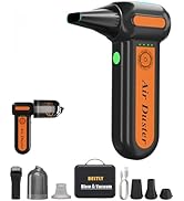 Powerful 2-in-1 Compressed Air Duster & Handheld Car Vacuum Cleaner with LED Light & 4-Gear Adjus...