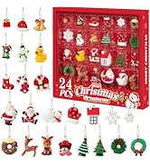 Mini Christmas Ornaments, Sooez Set of 24 Cute Miniature Resin Christmas Tree Ornament Figures Ad...
