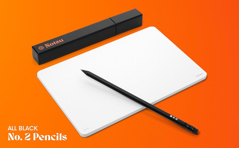 Notsu All Black Number 2 Pencils