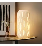 RONDURE Modern Ceramic Decorative Table Lamp Living Room Bedroom Bedside | Handcrafted Unique War...