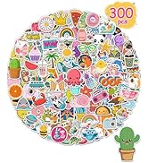 300 Pcs Stickers for Kids, Cute Water Bottle Vinyl Waterproof Laptop Stickers for Students Gifts ...