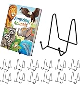MADHOLLY 12 Packs Sturdy Metal Classroom Book Stand for Display - 4 Inch Books Holder Bookshelf f...