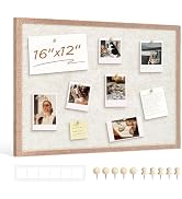 DOLLAR BOSS Felt Framed Bulletin Board 16'' x12'' 1PC Small Cork Boards for Walls Cute Lightweigh...